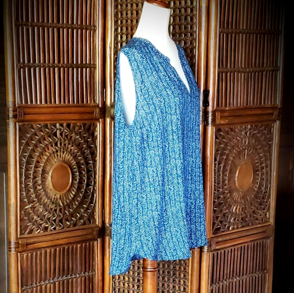 EDDIE BAUER Sunrise Sleeveless Popover Batik Blouse NWT - Picture 4 of 15